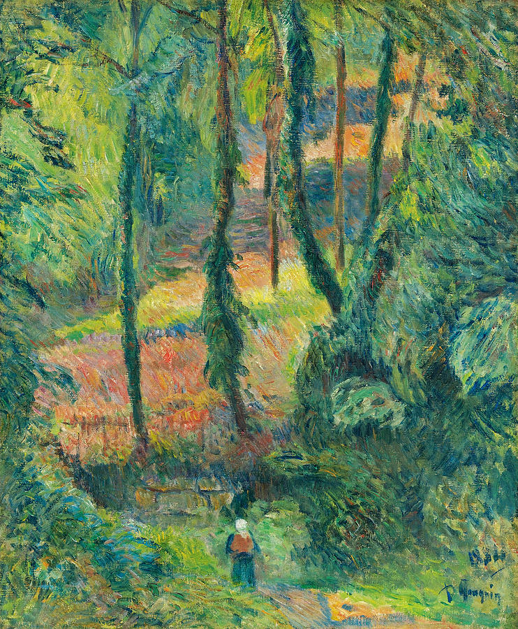 Chemin creux dans une pente boisee Painting by Paul Gauguin