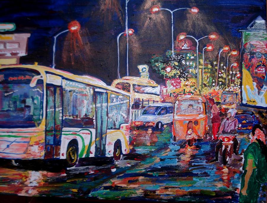 Chennai Traffic Painting by Narayan Iyer