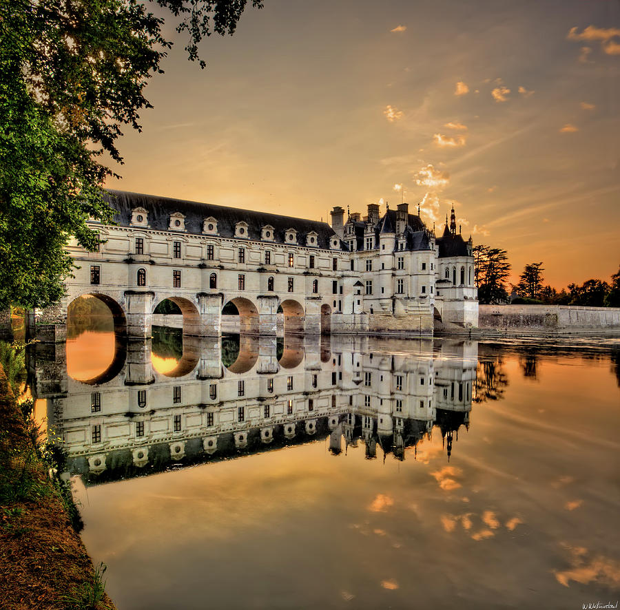 Castle Photograph - Chenonceau Castle in the twilight by Weston Westmoreland