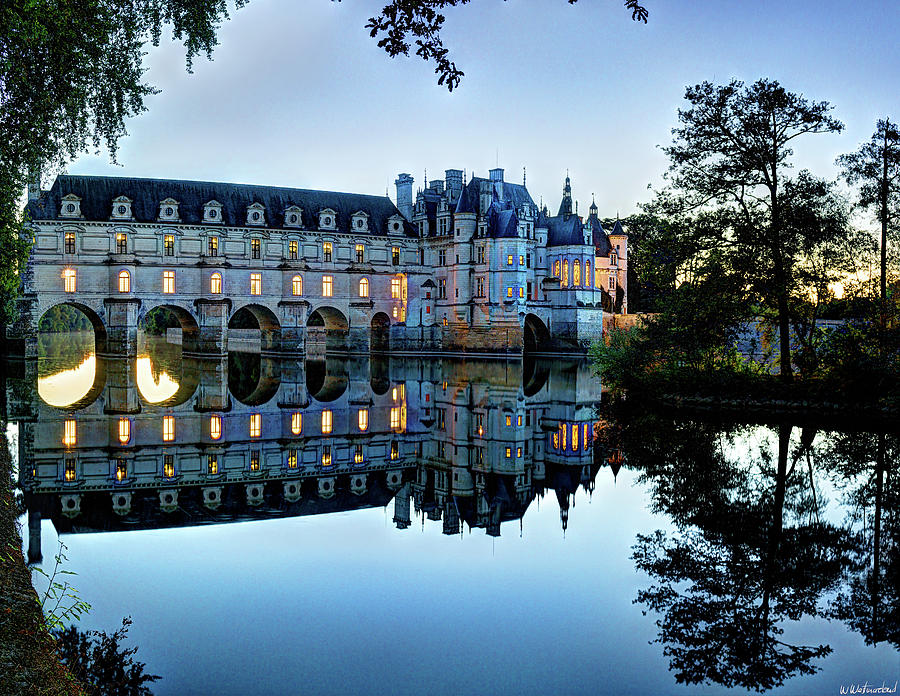 Chenonceau twilight in blue Photograph by Weston Westmoreland