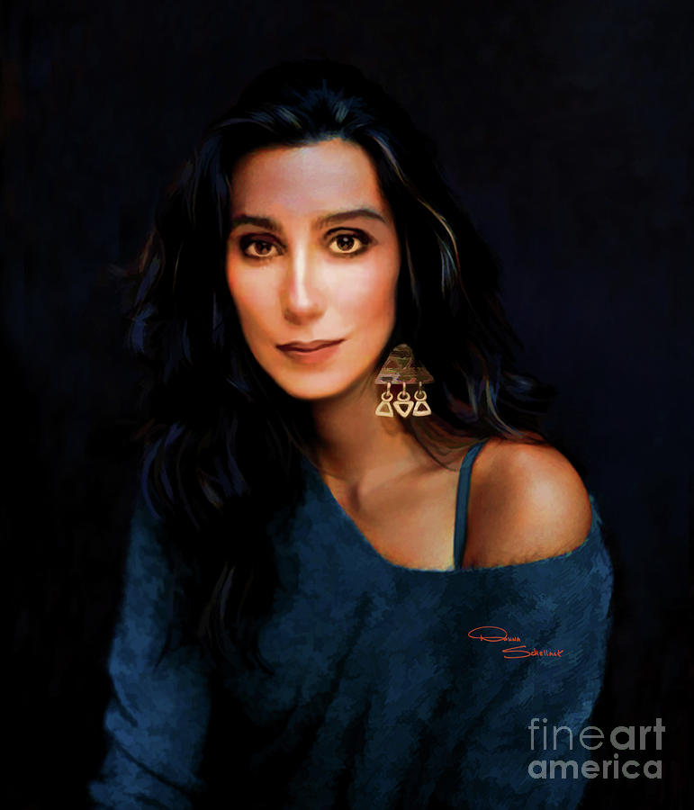 Cher 2017 Painting by Donna Schellack - Fine Art America