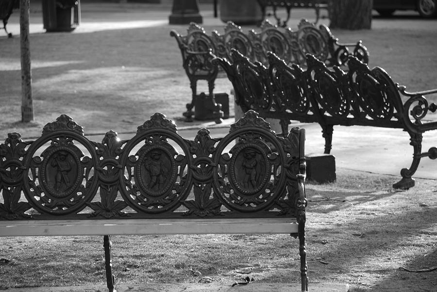 Black And White Photograph - Cherb Benches by Rob Hans