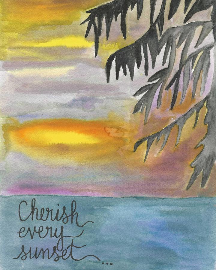 Cherish Every Sunset Painting by Monica Martin