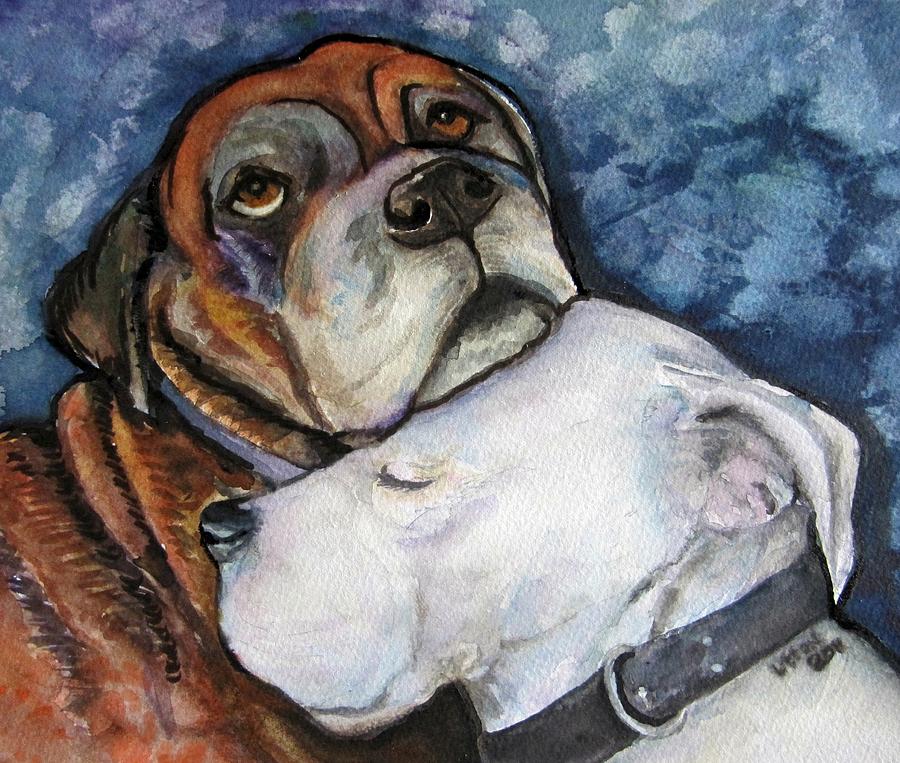 Dog Painting - Cherish is the Word by Pam Utton