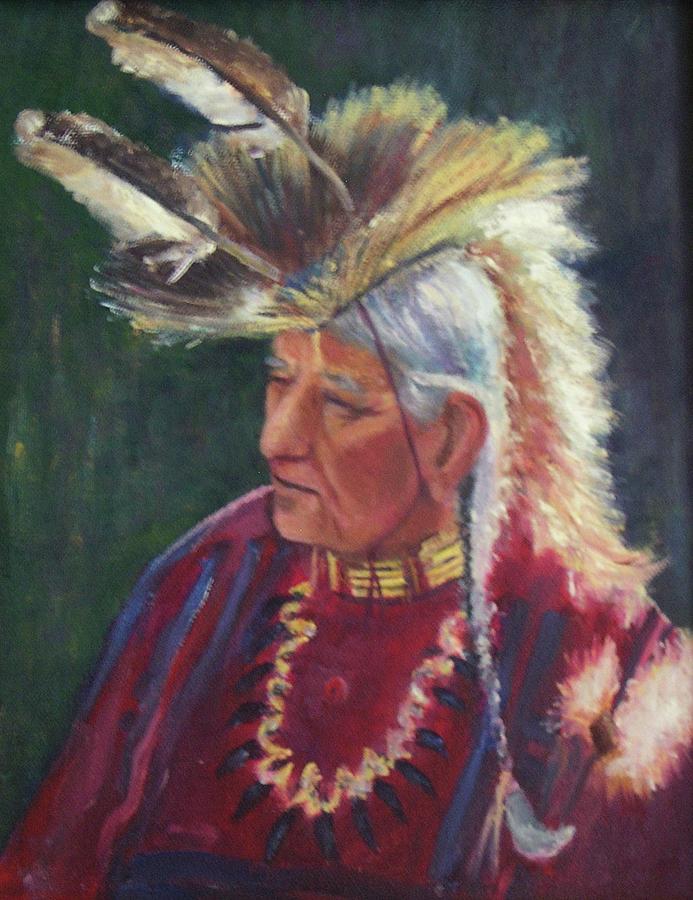 Cherokee Chief Painting by Aurelia Nieves-Callwood