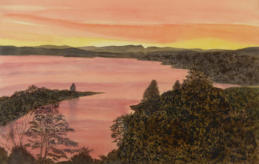 Cherokee Lake - Golden Glow Painting by Joel Deutsch