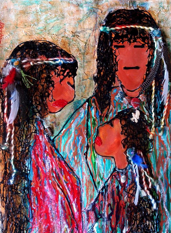 Cherokee Trail of Tears Brave Family Painting by Laura  Grisham
