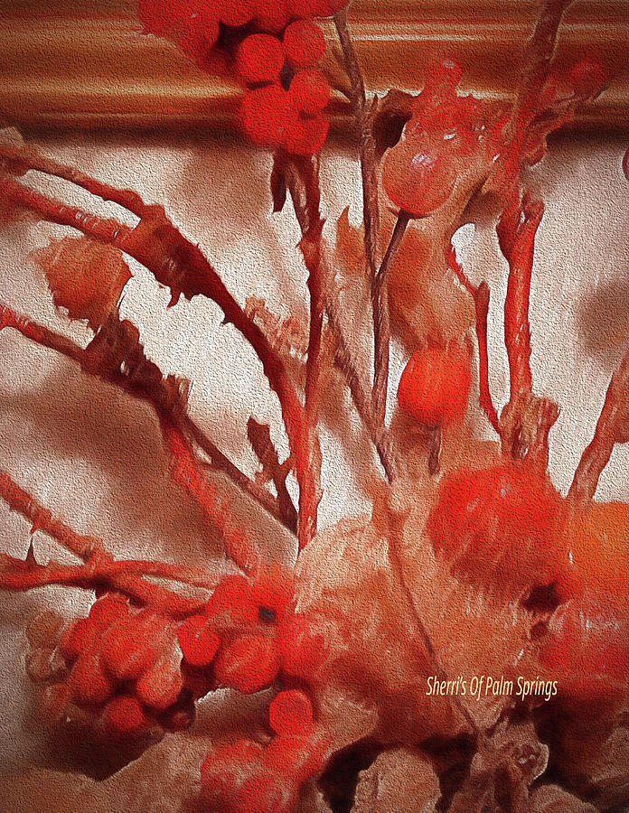 Branches Digital Art - Cherri Tree by Sherris - Of Palm Springs Branches Digital Art - Cherri Tree by Sherris - Of Palm Springs