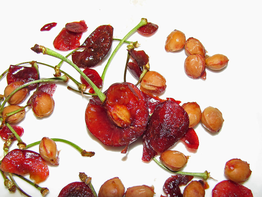 Cherries and Pits Photograph by Lynda Lehmann