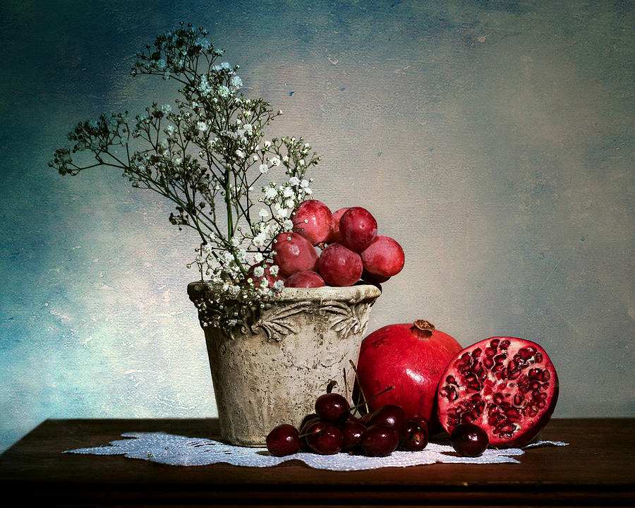 Cherries and Pommegranates Photograph by Levin Rodriguez