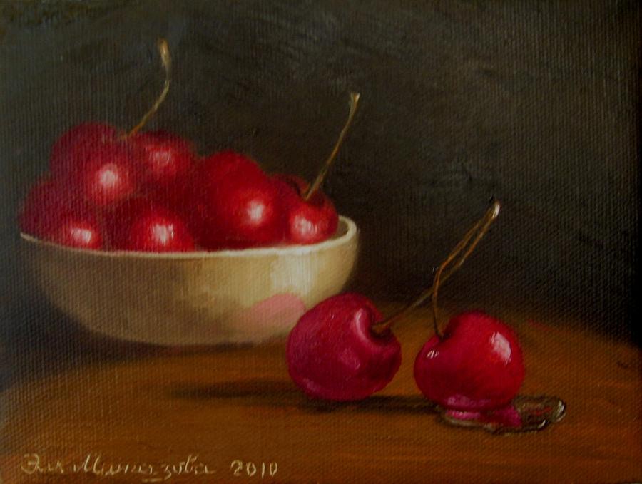 Still Life Painting - Cherries by Eleonora Mingazova