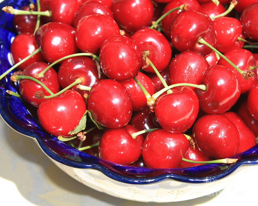 Cherries in a Bowl Close-Up Photograph by Carol Groenen