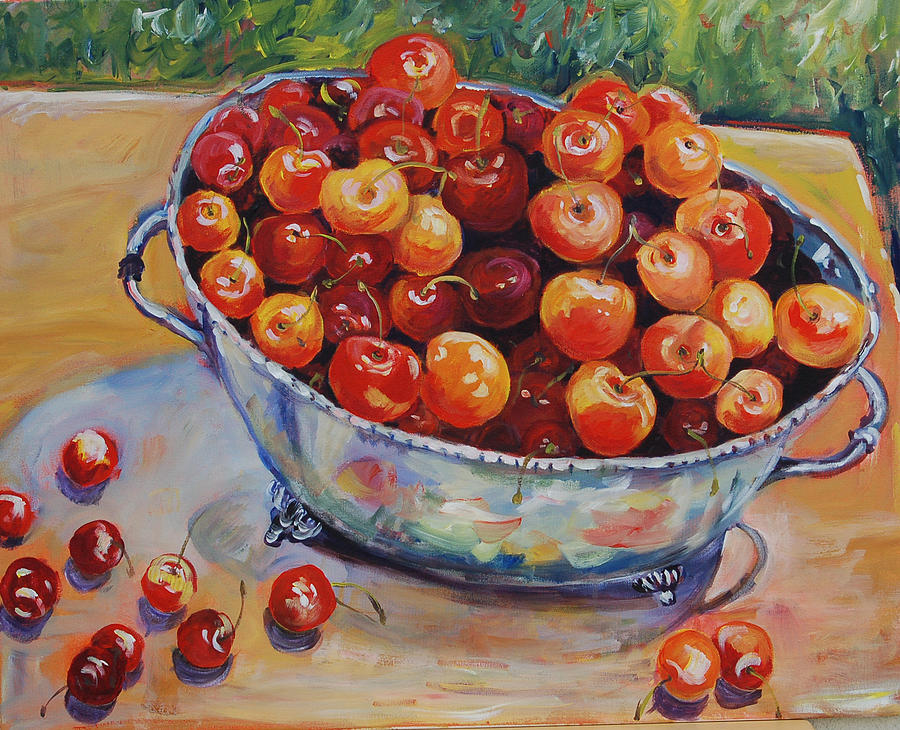 Cherries Painting by Ingrid Dohm
