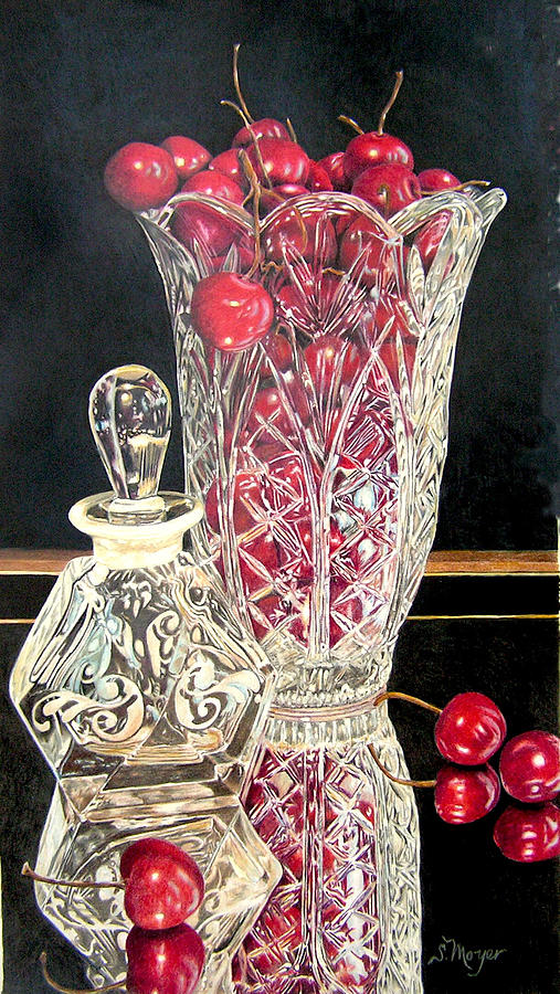 Still Life Drawing - Cherries Jubilee by Susan Moyer