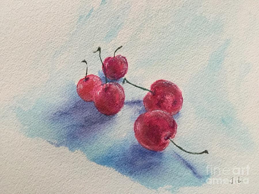 Cherries Painting by Lavender Liu