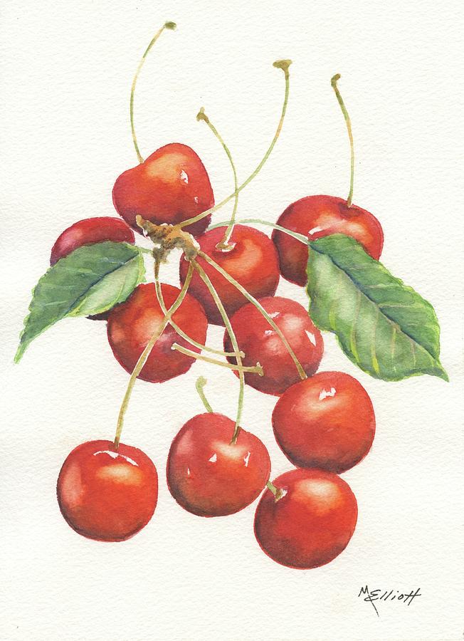 Fruit Painting - Cherries by Marsha Elliott