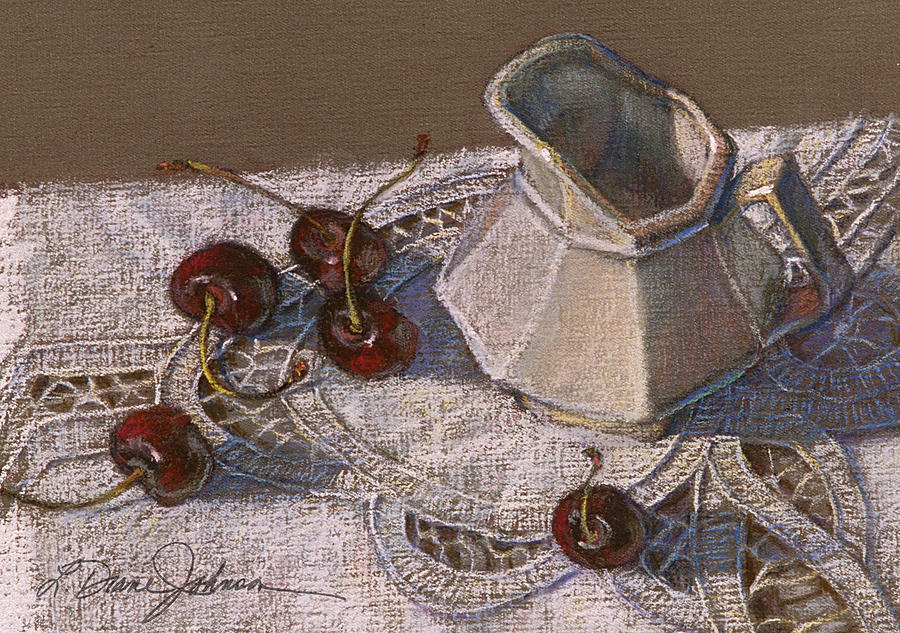 Cherries n Cream Painting by L Diane Johnson