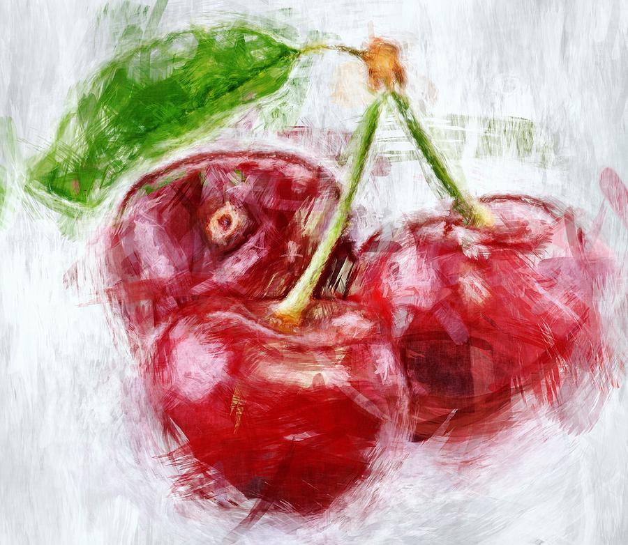 Cherries Digital Art by Tanya Gordeeva