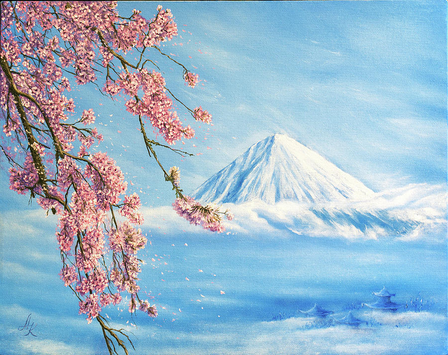 Cherry Blossom Painting By Anastasia Korikova - Fine Art America