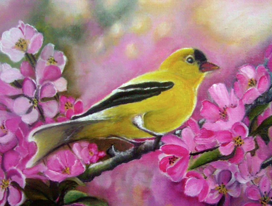 How to Paint A Bird and Cherry Blossoms--with Acrylics 