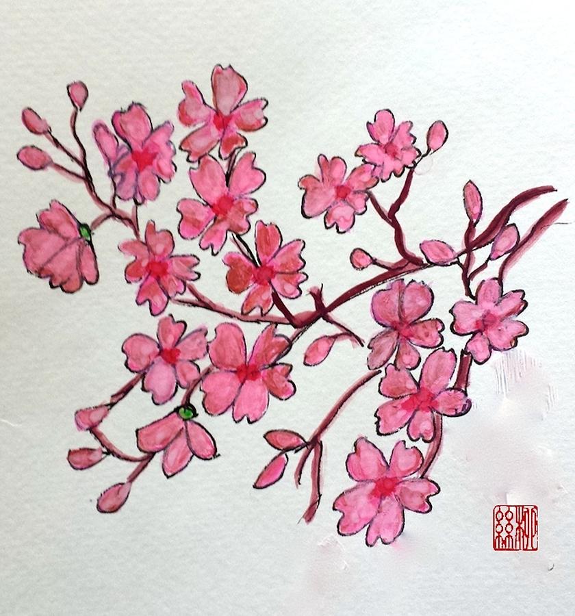 Spring Flowers Painting - Cherry Blossom by Margaret Welsh Willowsilk