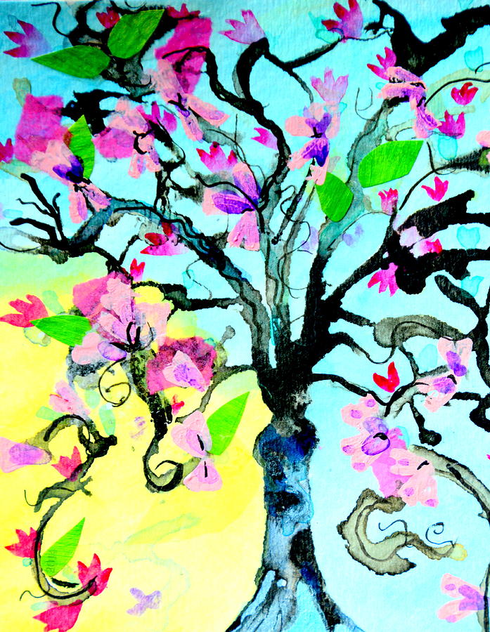 Cherry Blossom Mixed Media by Julia Malakoff