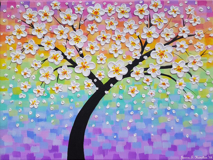 Cherry Blossom Rainbow Painting