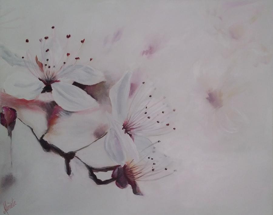 Cherry Blossom Time Painting by Almeta Lennon