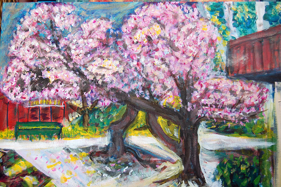 Cherry Blossom Time Painting by Carolyn Donnell
