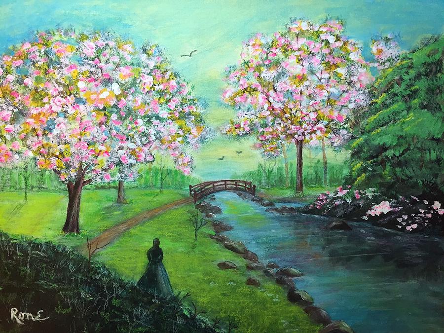 Cherry Blossom Time Painting by Ronnie Egerton