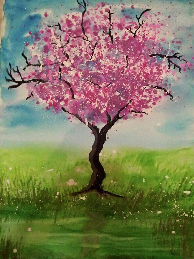 cherry tree blossom art