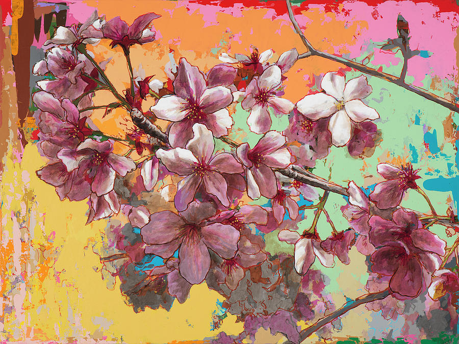 Flower Painting - Cherry Blossoms #5 by David Palmer