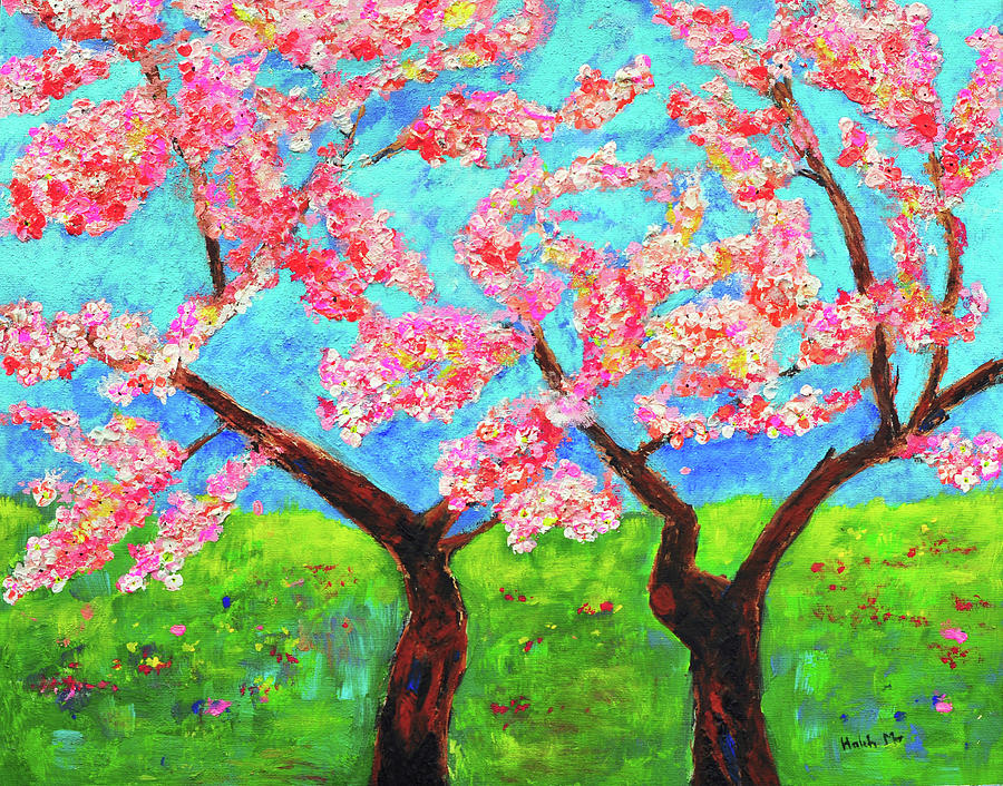 Cherry Blossoms  Painting by Haleh Mahbod