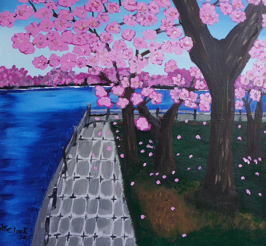 Cherry Blossoms Painting by Jimmy Clark