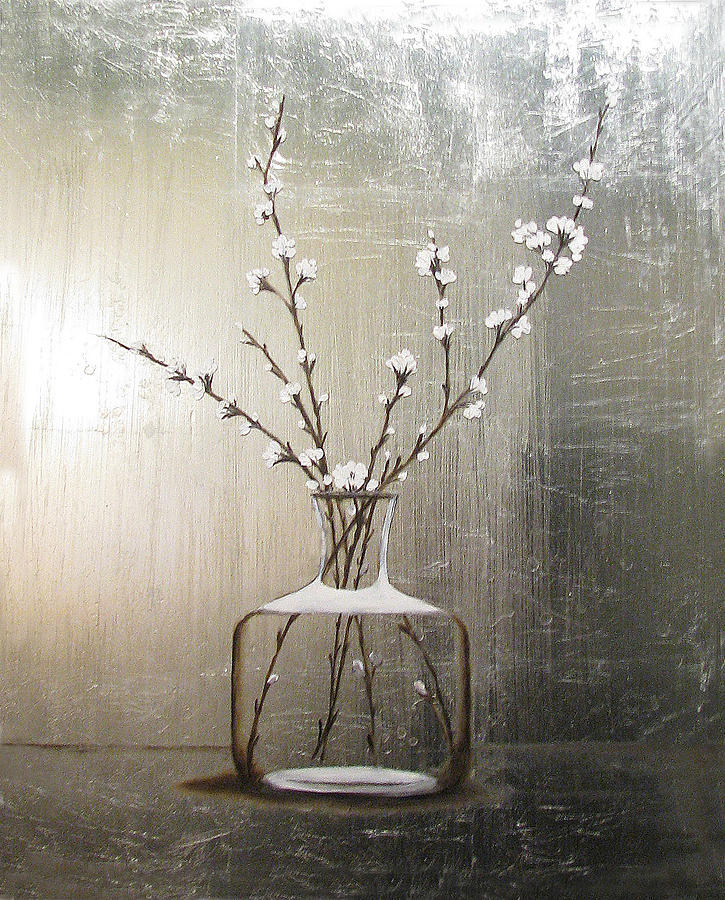 Vase Painting - Cherry Blossoms by Judy Merrell