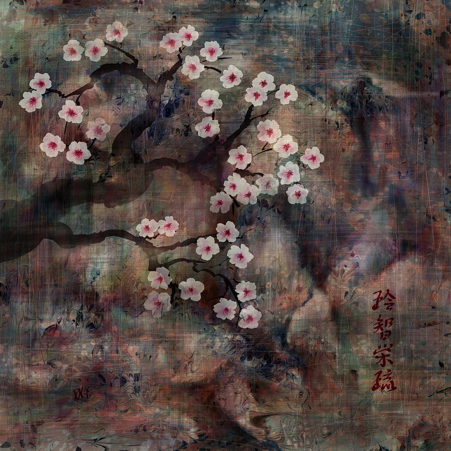 Abstract Digital Art - Cherry Blossoms by William Russell Nowicki
