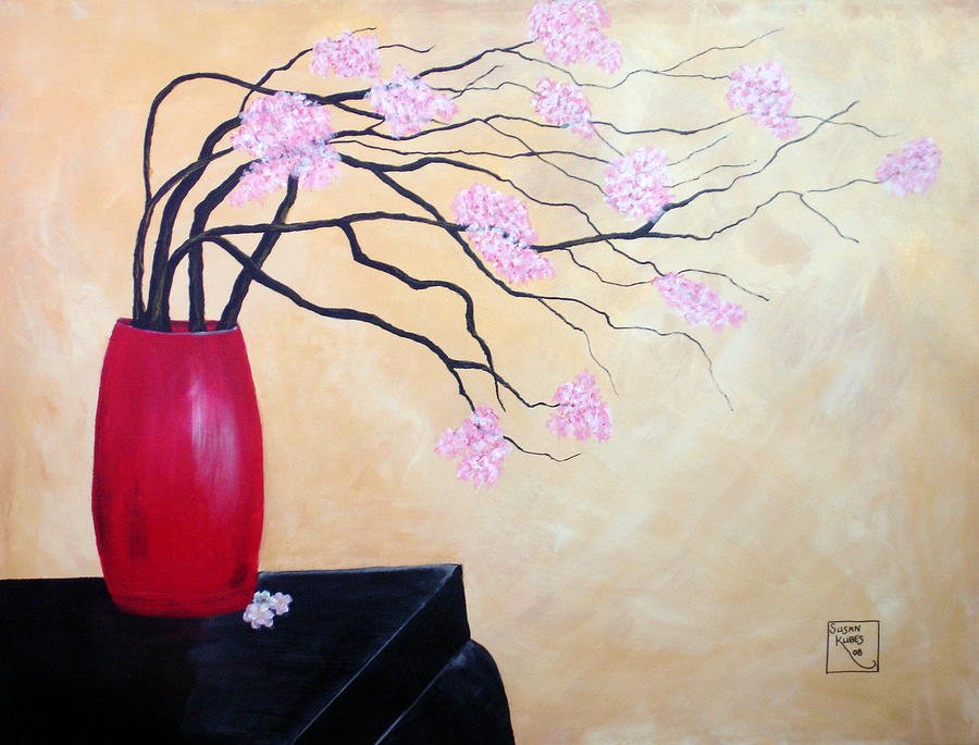 Cherry Blossoms Painting by Susan Kubes