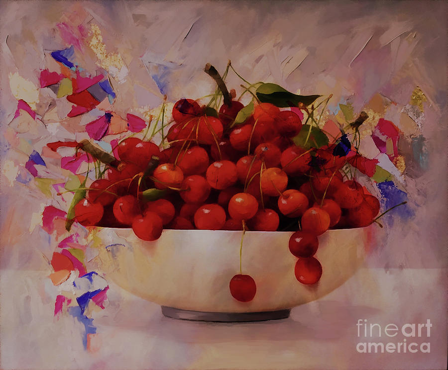 Cherry Bowl Painting by Gull G