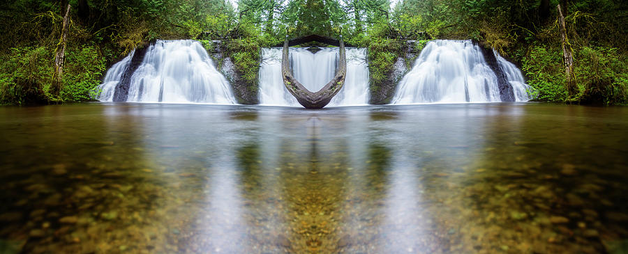 Cherry Creek Falls Reflection Digital Art by Pelo Blanco Photo