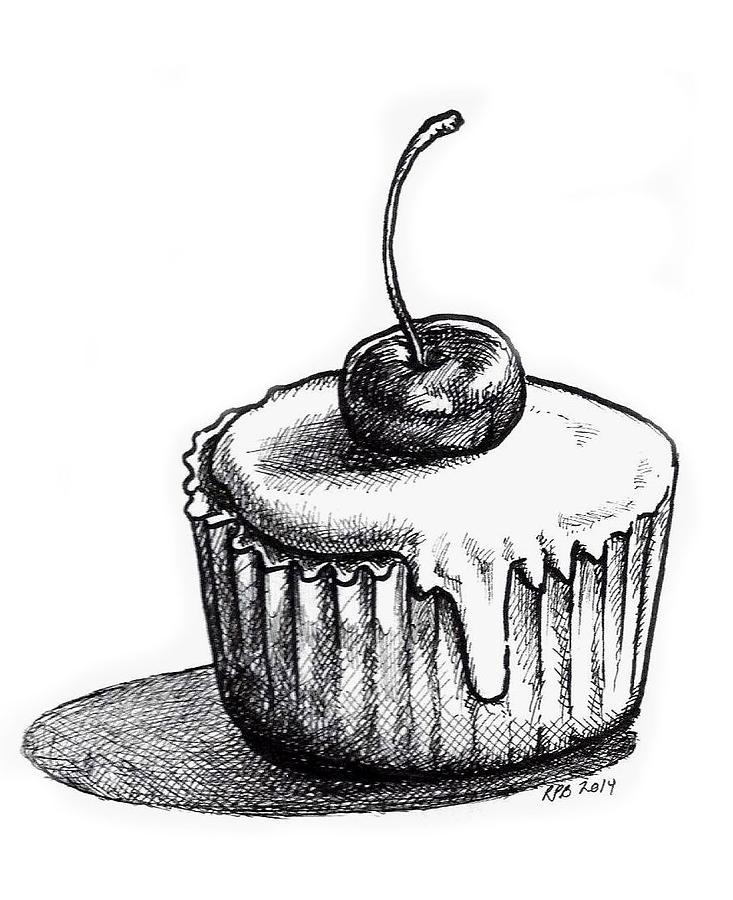 Cupcake in engraving style. Ink sketch isolated on white background. Hand  drawn vector illustration Stock Vector Image & Art - Alamy