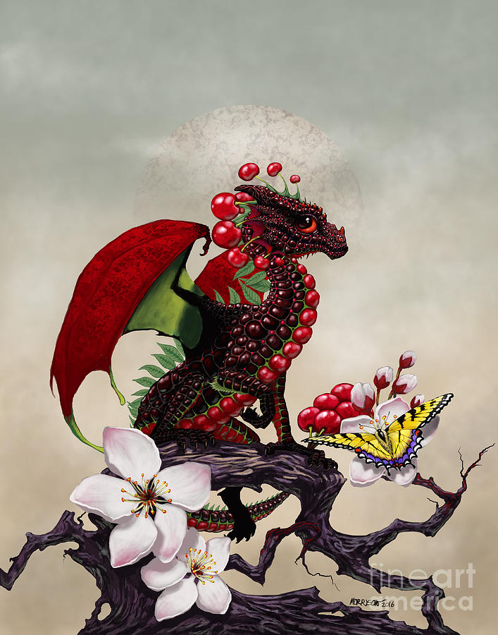 Cherry Dragon Digital Art by Stanley Morrison