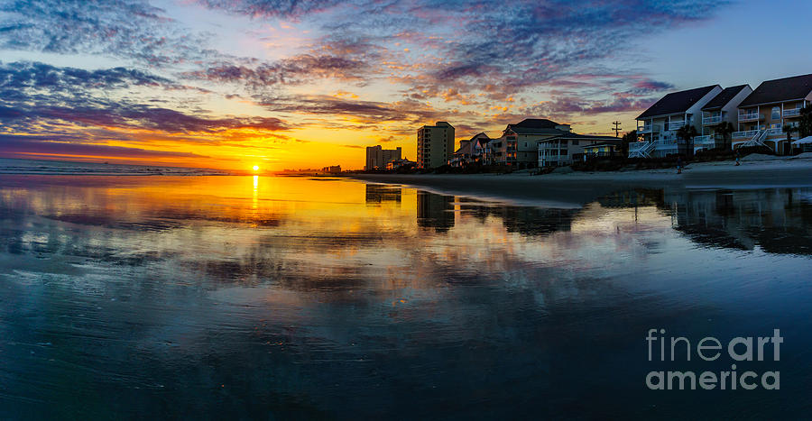 Cherry Grove Beach Front Sunset Photograph by David Smith