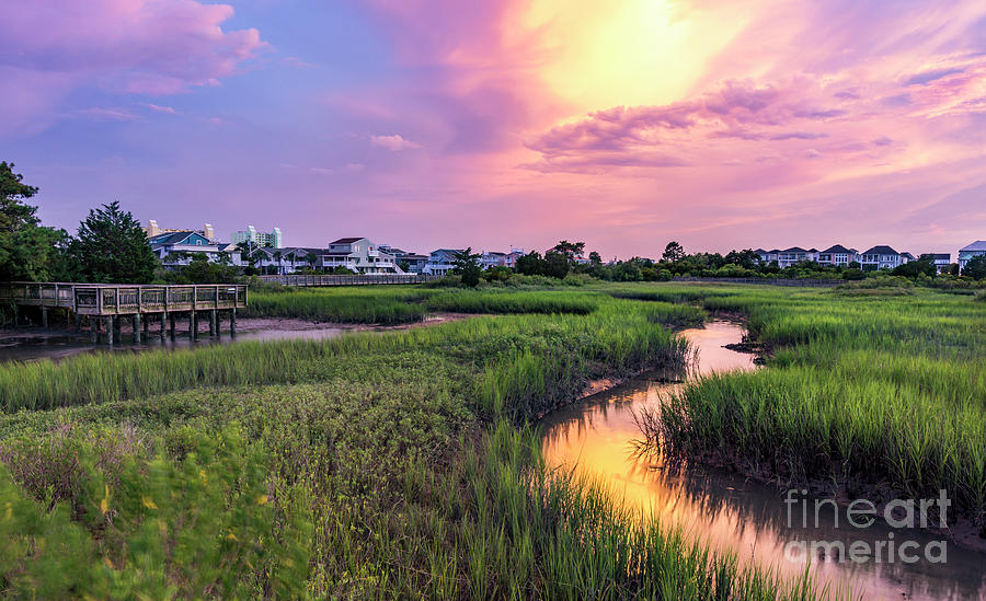 Cherry Grove Channel Marsh Sunset Photograph by David Smith