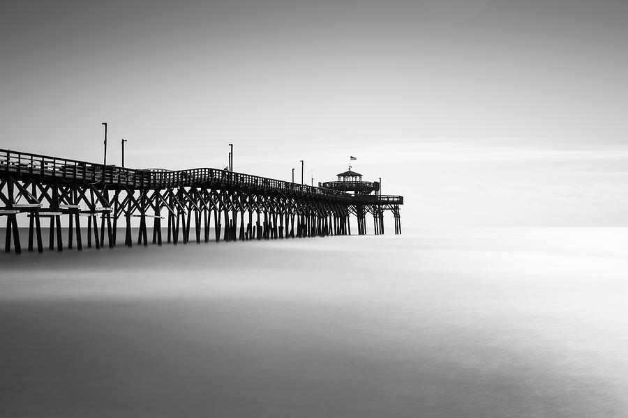 Black And White Photograph - Cherry Grove Fishing Pier by Ivo Kerssemakers