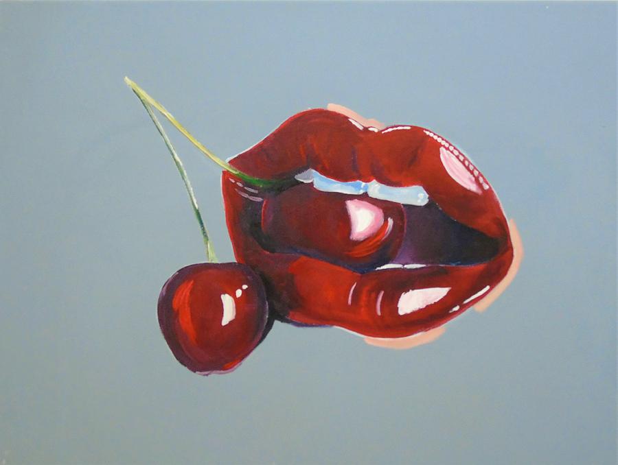 Cherry Lips Painting by Terence R Rogers