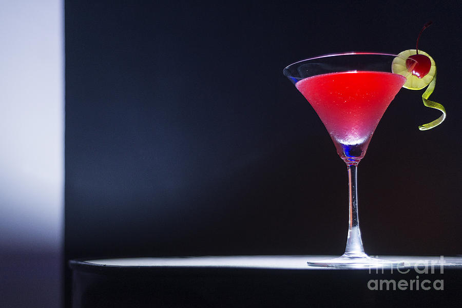 Cherry Martini Cocktail Drink At Bar Photograph
