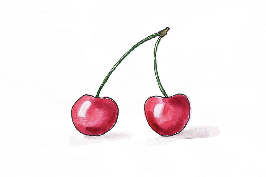 Cherry Painting by Masha Batkova
