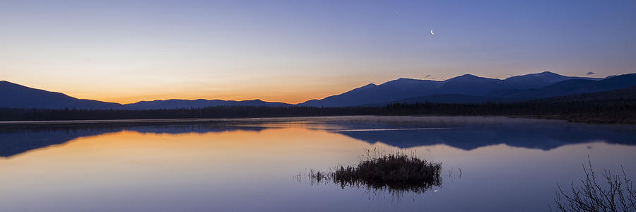 Cherry Pond Sunrise Moon Photograph by White Mountain Images