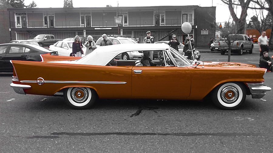 Cherry Red 1950s Chrysler 300 Cruisin Vancouver Photograph by Melissa Coffield