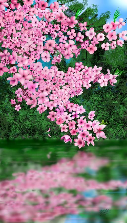 Cherry Reflection Digital Art by Douglas Day Jones